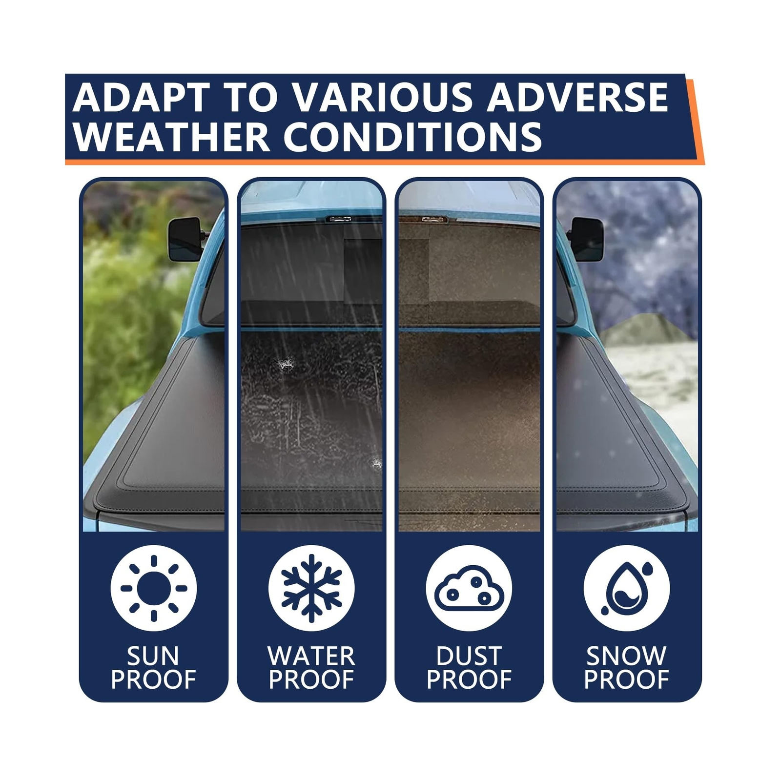 PENSUN 6.4Ft Soft Quad-Fold Truck Bed Tonneau Cover for 2002-2025 Dodge Ram 1...