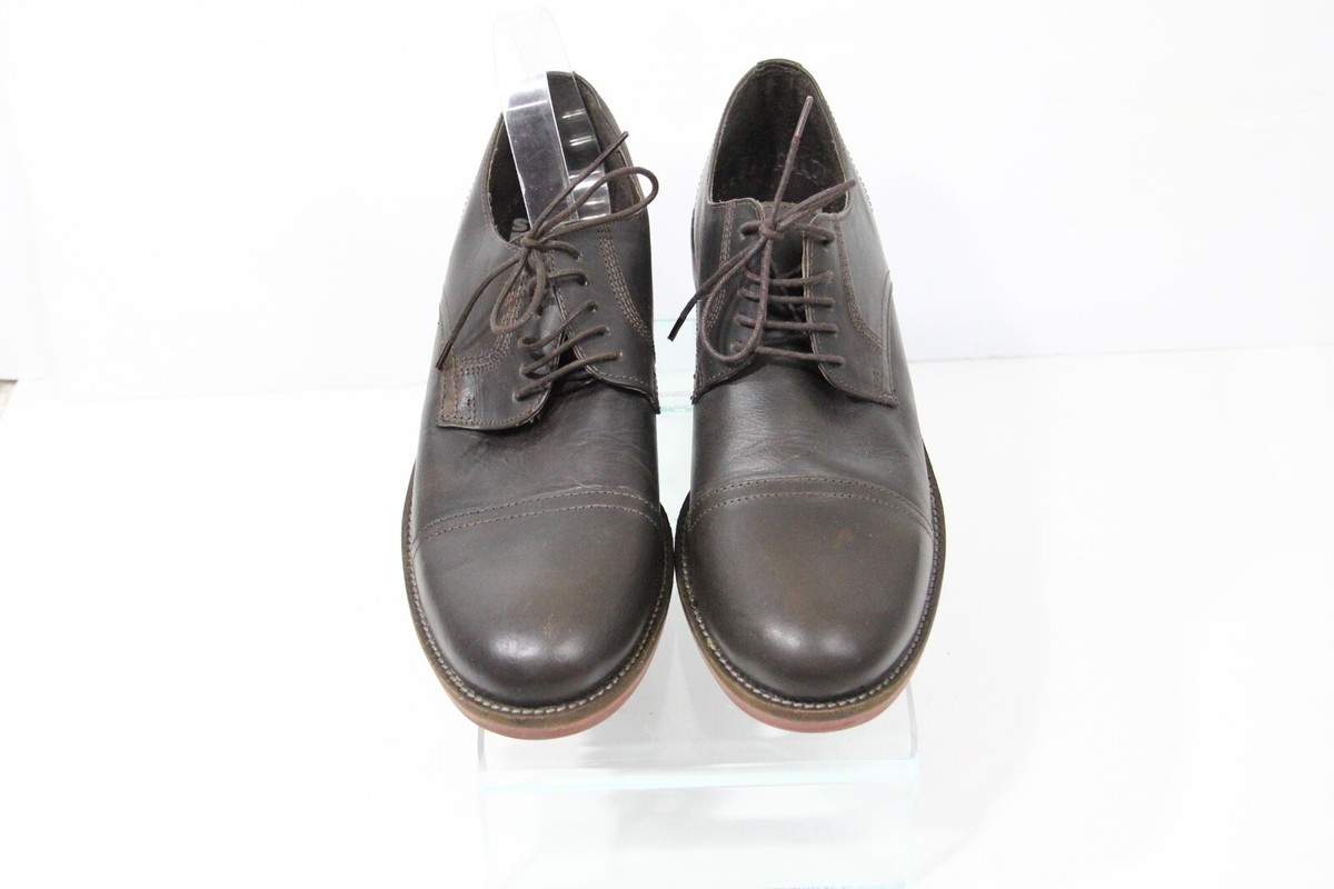 Mens Brown Dress Shoes sz 11 Leather Oxford Cap Toe Lace Up  display picture 1