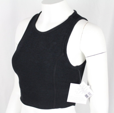 Beyond Yoga Spacedye Motivate Cropped Tank XL Self Shelf Bra Darkest Night