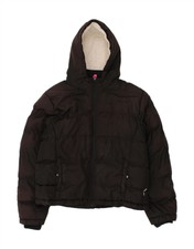 Lee Cooper Womens Hooded Padded Jacket Uk 18 Xl Black Polyester Br11