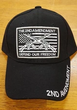 The 2nd Amendment, Defend Our Freedom, Baseball Style Hat, Black - #3939