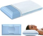 Memory Foam Pillows - Cooling Pillow for Pain Relief Sleeping White & Blue)