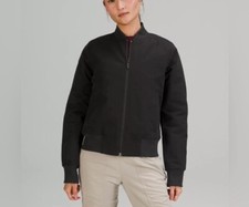 Lululemon Non-Stop Reversible Lightweight Zip Front Bomber Jacket in Black sz 4