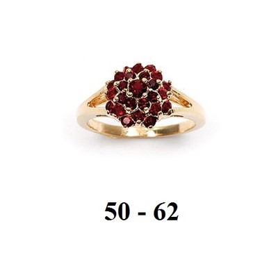 Dolly-Bijoux Bague Femme T58 Choux-Fleur 3D Rubis Cz Plaqué Or 18K