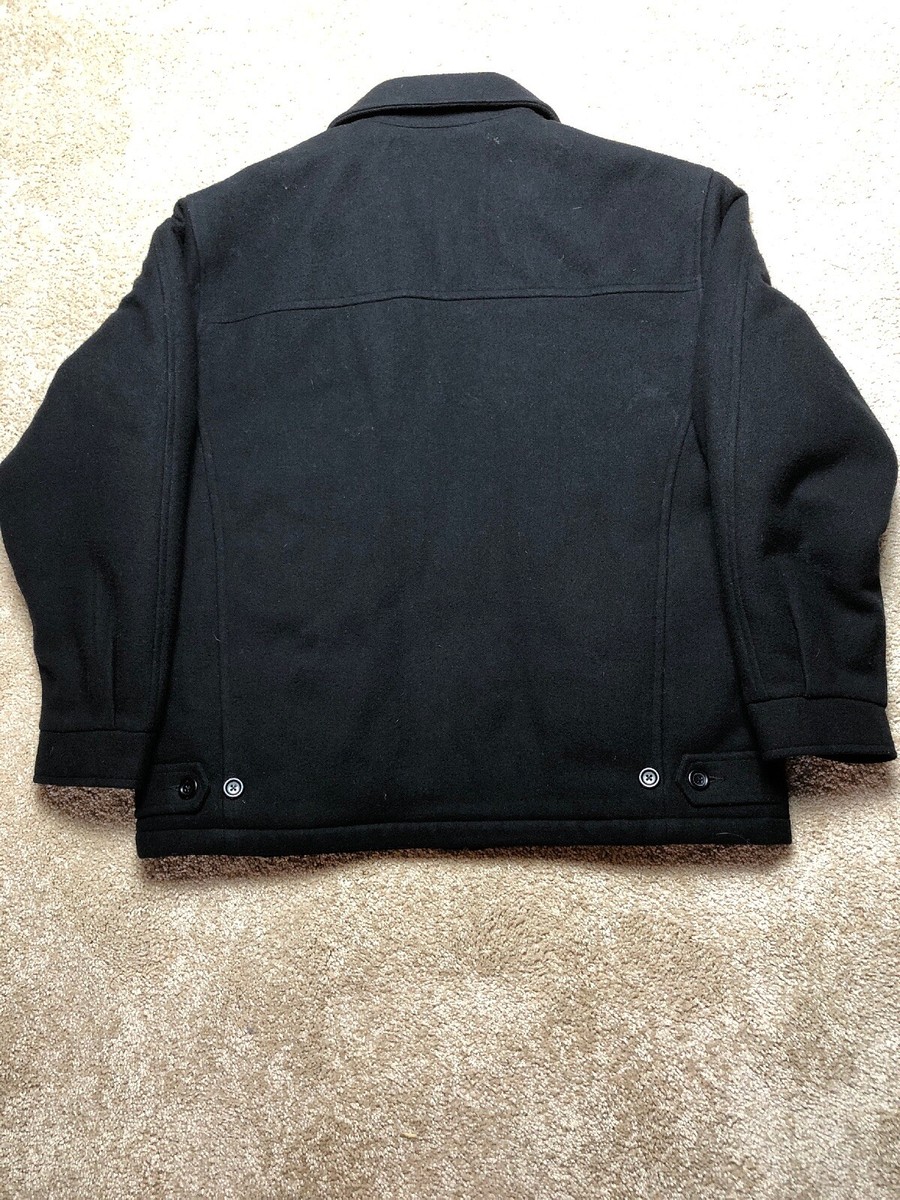 John Henry Men's Black Wool Large Coat Jacket C37 | eBay