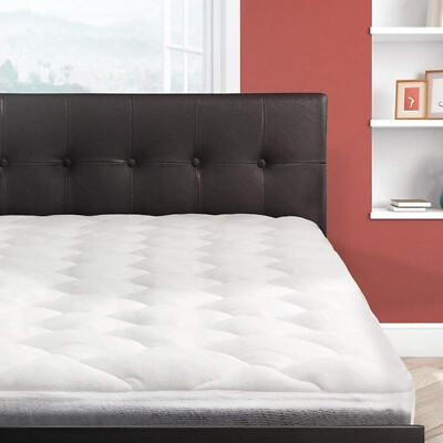 Bamboo Overfilled Pillow Top Mattress Pad Cooling Pressure Relief Topper Cover