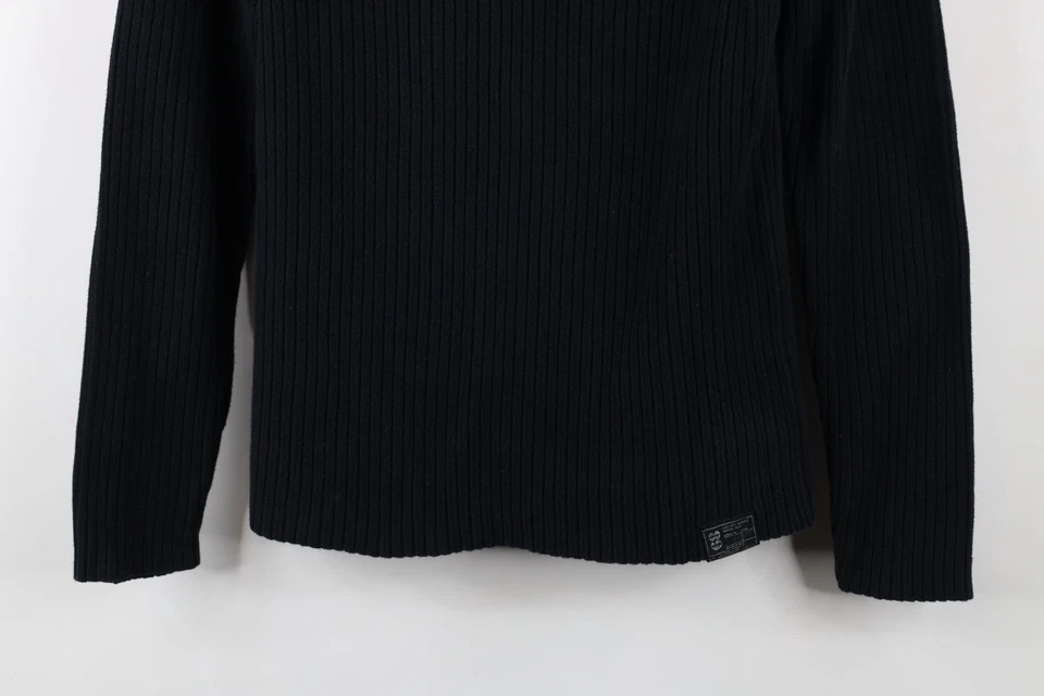 Винтажный Calvin Klein мужской маленький выцветший с надписью ребристый вязаный свитер коммандос - Изображение 3 из 4