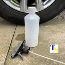 2 x 500ml Plastic Bottle + SPRAY (HDPE Natural semi-transparent - home garage)