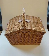 Picnic Time Piccadilly Willow Picnic Basket for 2, Red/White Plaid, Never Used
