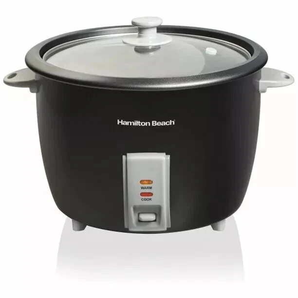 Hamilton Beach Black 30 Cup Rice Cooker with a removable divider Free Shipping