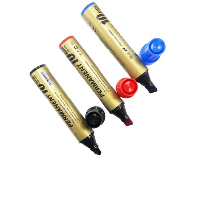 6 X JUMBO PERMANENTMARKER / KRÄFTIGER MEISSELMARKER / 3 FARBEN ROT, SCHWARZ & BLAU
