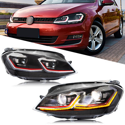 LED Headlight For Golf 7 VII MK7 2015 2016 2017 Sequential Front Lamp