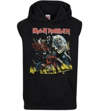 Iron Maiden The Number of the Beast Heavy Metal Band Men's Black Muscle Hoodie