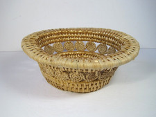 Hand Made Wicker Rattan Basket Woven Bowl Basket 8 1/4" D