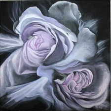 Original Acrylic Painting on Canvas Yellow Rose Wall Decor