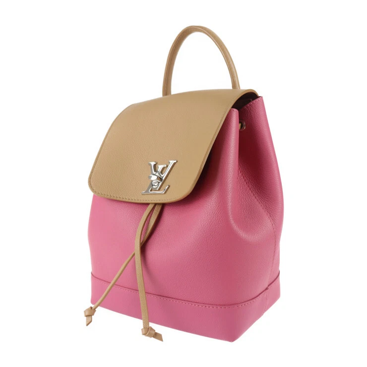 Pre-owned Louis Vuitton Pink Leather Lockme Backpack