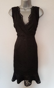 black lace frill dress