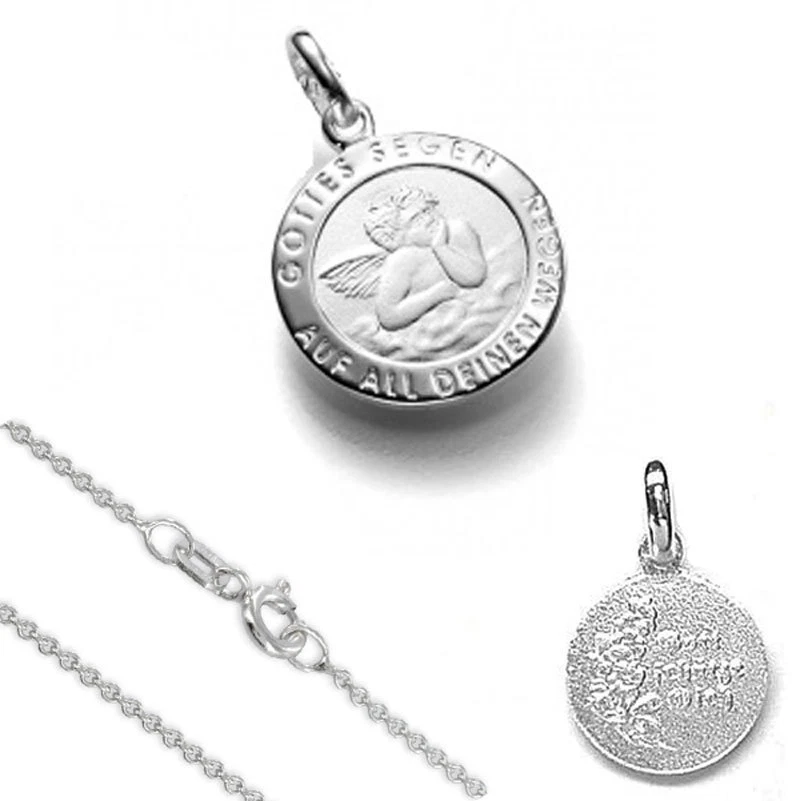 MARKENLOS - SCHMUCK ECHTSCHMUCK Taufkette Schutzengel Kette Engel Echt 925 Silber 925 Baby Schmuck Taufschmuck