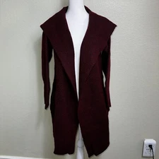 ANRABESS Women's Cardigan with Pockets Red and Black Size Small