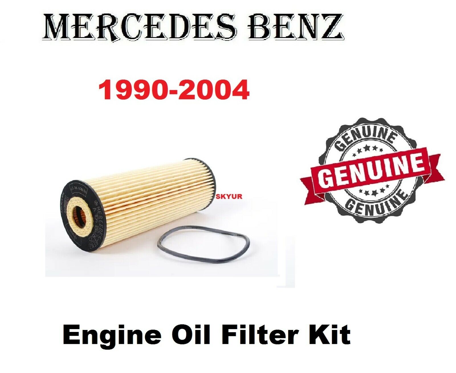 Mercedes Engine Oil Filter Kit 1990-04 300CE,E,SE,SL C E320 S320 SL SLK Genuine
