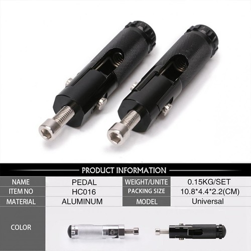 New M8 CNC Aluminum Alloy Anti-Skid Folding Foot Pegs Fit for Motorcycle Scooter - Picture 4 of 12