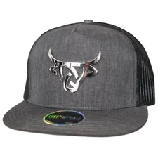 Lost Calf Mens Iron Grey Flat Bill Adjustable Snapback Cap Hat