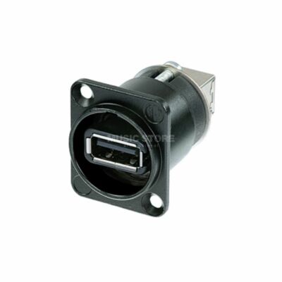 Neutrik NAUSB-W-B reversibler USB 2.0 Feed Through Adapter Gehäusehalterung in schwarz
