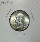 1948-D Washington Quarter Gem BU Lilac Toning At Date
