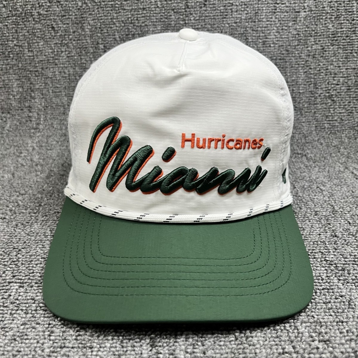 Miami Hurricanes '47 Brand Autograph Hitch Rope Hat White Ripstop Snapback Cap