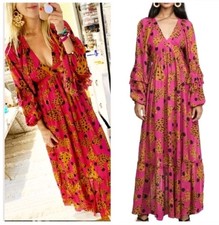 Small Farm Rio Pink Banana Maxidress