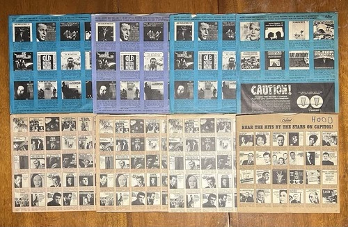 Lot of 8 Vintage Capitol 12" Company Inner Sleeves Vinyl LP Records Beatles