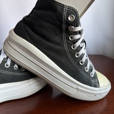 Converse Chuck Taylor All Star Move Hi Black White Platform Sneakers US 10