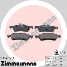 Rear Axle Zimmermann 25054.150.1 Brake Pad Set, Disc Brake for Honda