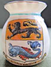 Dunkerque - W H Goss Crested China - 43mm Bagware Vase