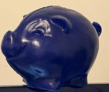 Mold-A-Rama PIGGY BANK - DARK NAVY Blue molded souvenir - RARE and VINTAGE