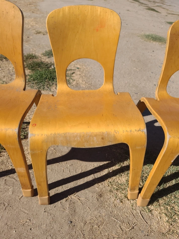 Silla Niño Lote 4 Juguetes Comunitarios Estilo MCM Niño Doblado Madera Contrachapada Estilo J712-2 Foto 4 de 4