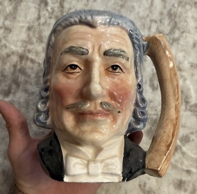Vintage Toby Face Mug - Ceramic Colonial Man With Mustache And Bow Tie