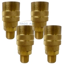4 PC Industrial M style Air Compressor Quick Connect Coupler 1/4" NPT Male Brass