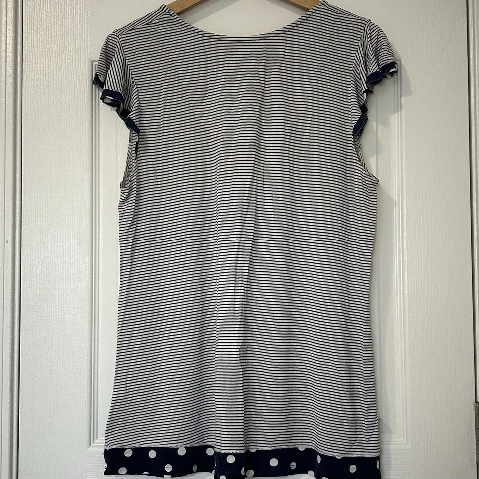 Vestido de noche Henley blanco y negro a rayas y lunares Ellen Tracy Foto 2 de 2