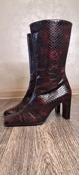 Women Armando Pollini Boots Burgundy Leather 36.5
