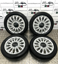 Fiat 500 15" Alloy Wheels 52027758 52009577 Genuine With Centre Caps