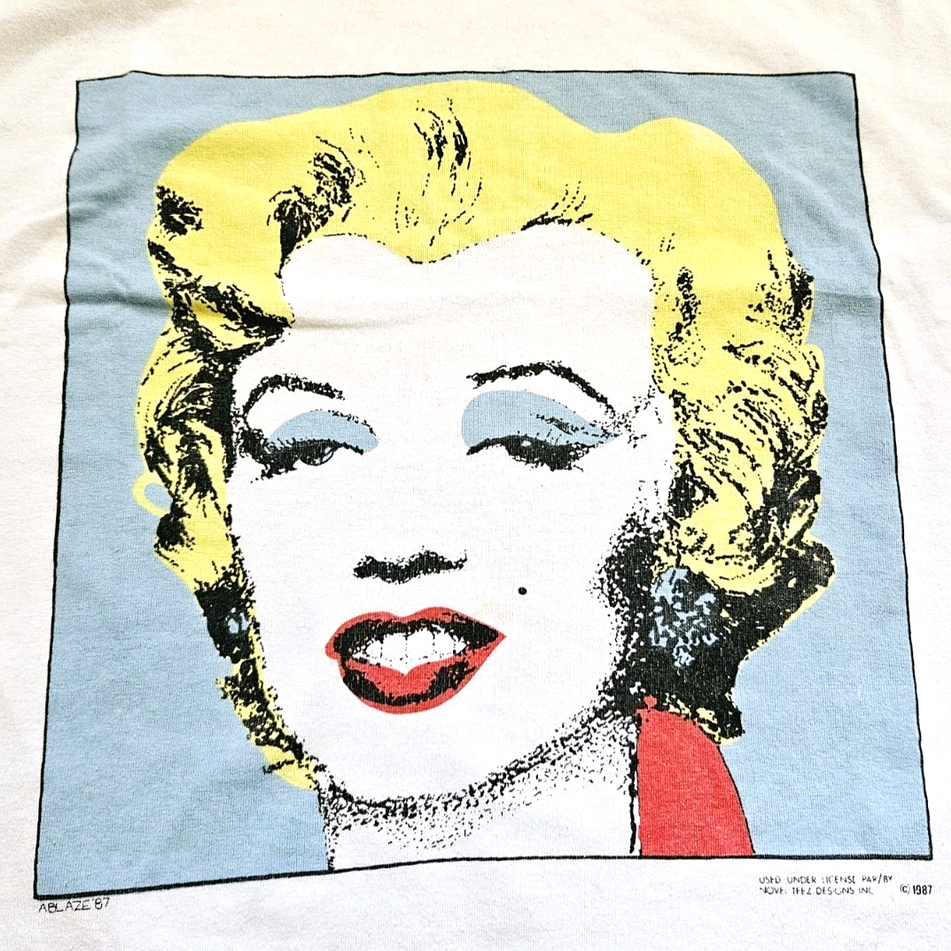 Vintage 80s Andy Warhol Marilyn Monroe Pop Art T Shirt Size XL