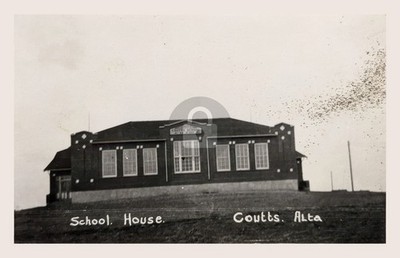 School House Building Coutts Alberta AB Canada RPPC Photo Postcard COPY