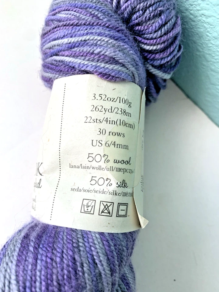 JUNIPER MOON -FINDLEY DK DAPPLED - #107 Purple -Merino Wool & Silk  262 yds 100g - Image 3 of 4