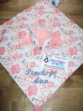 Fox Floral Knotted Security Blanket Personalized Security Blanket Baby Blankie