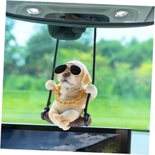 Cute Cool Swinging Dog Labrador Retriever Auto Rearview Mirrors Yellow Labrador