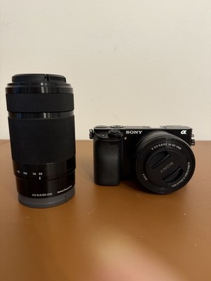 Sony Alpha a6000 Mirrorless Camera Bundle w/ 16-50mm + 55-210mm Lenses