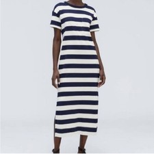 NEW Everlane Organic Cotton Weekend Maxi Dress Stripe Medium Coastal
