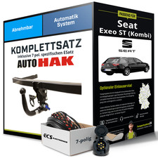 Für SEAT Exeo ST Typ 3R5 Anhängerkupplung abnehmbar +eSatz 7pol 06.09- NEU