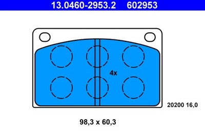 ATE Bremsbelagsatz Scheibenbremse 13.0460-2953.2 für VOLVO 260 240 P245 164 140